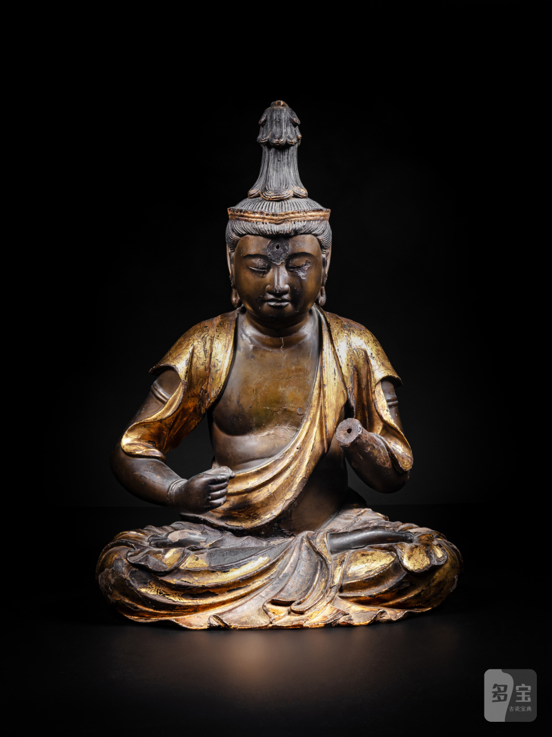 日本 江戶時代 十七世紀 漆金木雕菩薩坐像